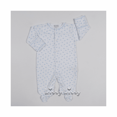Kissy Kissy Wee Whales Print Footie S17413-04Pblue 