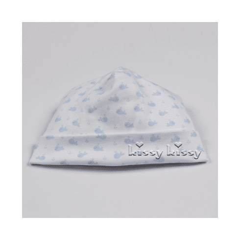 Kissy Kissy Wee Whales Print Hat S17413-06Pblue