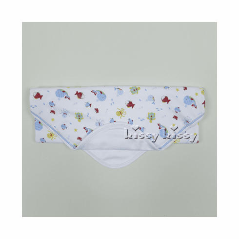 Kissy Kissy Whale Tails Print Blanket S16304-08blue
