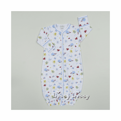 Kissy Kissy Whale Tails Print Conv. Gown S16304-14Pblue