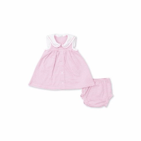 Kissy Kissy Whale Wishes Stripe Dress Set S22WW60STfuchsia
