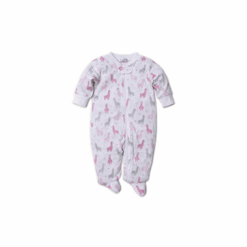 Kissy Kissy Wooly Llamas Print Footie with Zipper F19WL04PZpink