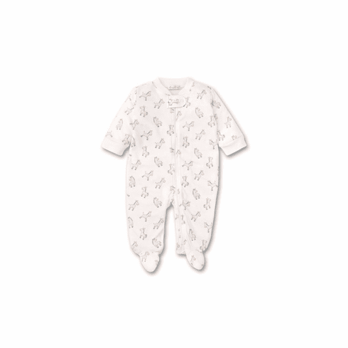 Kissy Kissy Zebra ZZZs Print Footie with Zipper S20202ZZ04PZsilver