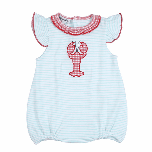 Magnolia Baby Lobster Fest Applique Red Flutters Bubble