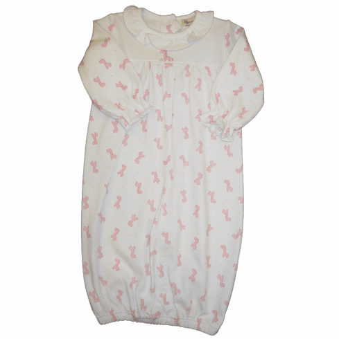 SLB Baby Giraffe Print in Pink Sack. Peruvian Pima Cotton.