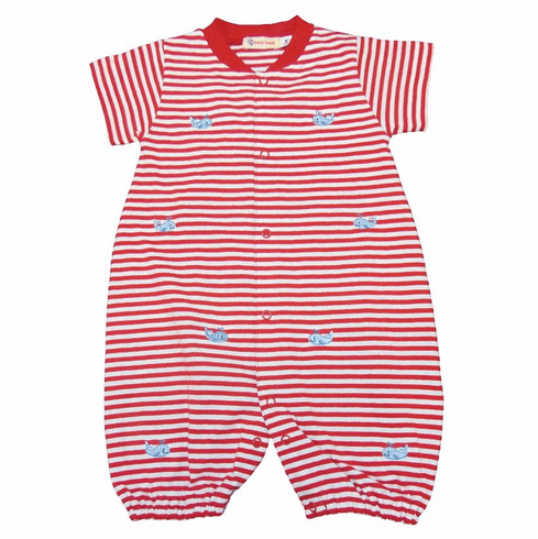 SLB Boys Whale Watching with Whales Romper with Whale Embroidery. Peruvian Cotton. Softest Cotton in the World.