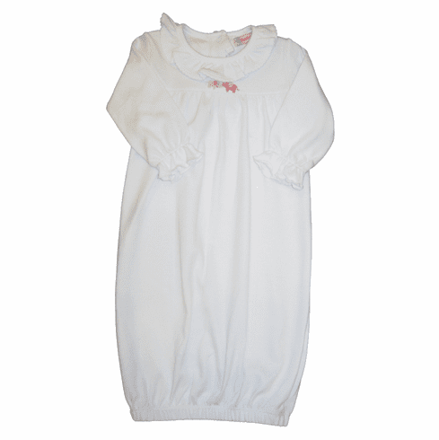 SLB Ruffle Neck Print Sack with Two Elephants. Soft Peruvian Pima Cotton.