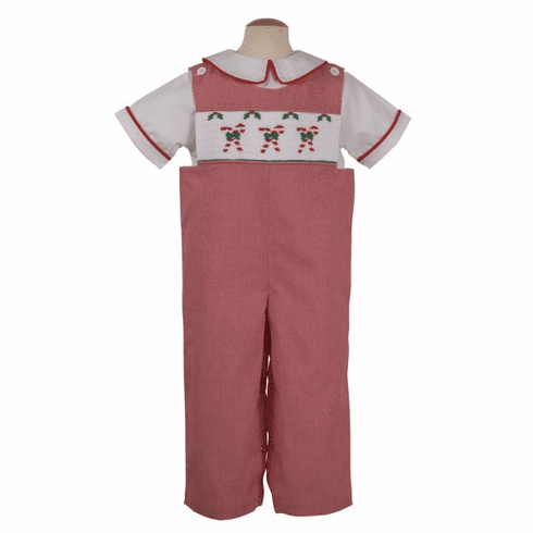 Sweetest Little Baby Boy Clothes Candy Cane SHORTALL (Not Longall). Shirt not included.