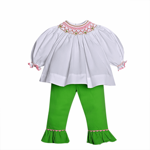 Sweetest Little Baby Girl Clothes  Brenda Girl Bishop Pant Set. 