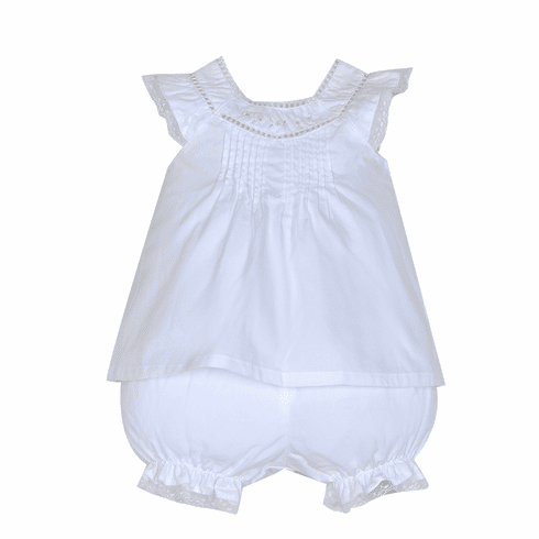 Sweetest Little Baby Infant Girls Bonnie Dress-White.