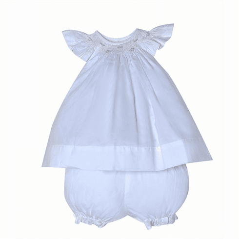 Sweetest Little Baby Infant Girls  Edie Angel Bishop Dress-White.