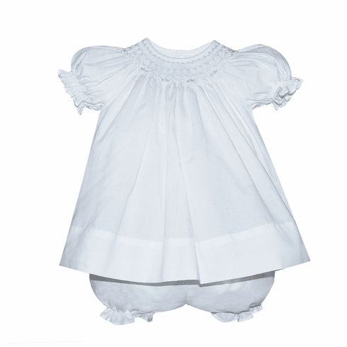 Sweetest Little Baby Infant Girls White Bishop Dress-White.