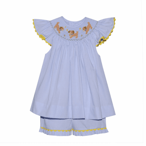 Sweetest Little Baby Puppy Love Girl Short Set.