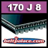 170J8 Poly-V Belt, Standard Metric 8-PJ432 Motor Belt