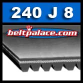 240J8 Poly-V Belt, Metric 8-PJ610 Drive Belt.