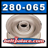 280-065, FLAT IDLER PULLEY for JOHN DEERE AM102323, AM32705 and others listed.
