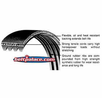 4PK875 Automotive Serpentine Belt | 875mm x 4 ribs