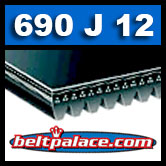 690J12 Poly-V Belt, Metric 12-PJ1753 Motor Belt.