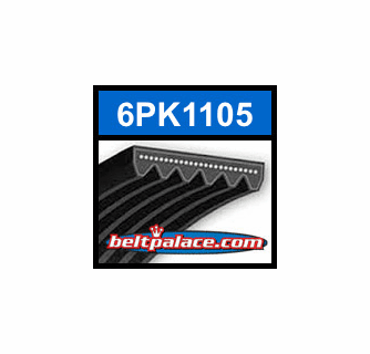 ACDelco 6K1105 | Standard V-Ribbed Serpentine Belt - 88932819