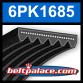 6PK1685 Automotive Serpentine (Micro-V) Belt: 1685mm x 6 ribs. 1685mm Effective Length.