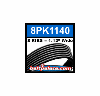 8PK1140 Automotive Serpentine Belt | 1140mm x 8 RIB