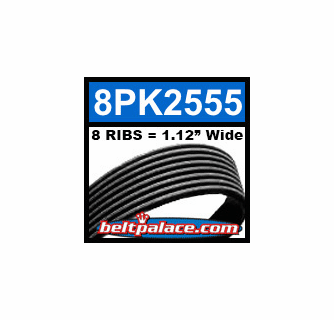 8PK2555 Automotive Serpentine Belt | 2555mm x 8 RIBS. Automotive