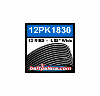 12PK1830 Automotive Serpentine Belt | 1830mm x 12 rib