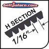 H, PH Section Belts - 1/16" Rib Width. Industrial Poly-V.