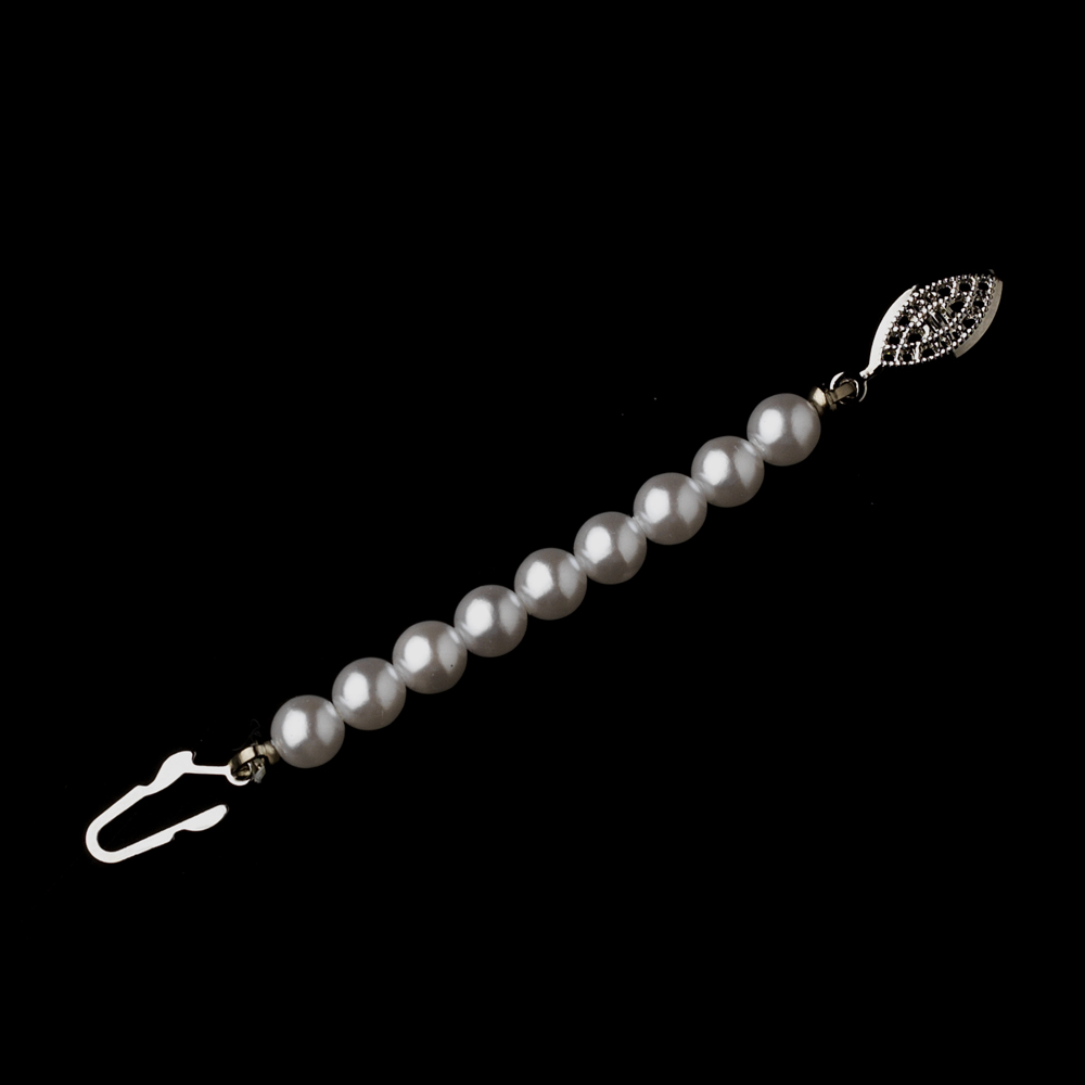 Silver Fish Hook Extender 6mm White Pearl 3171 2 inches