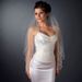 Bridal Wedding Double Layer Elbow Length Veil 1390 w/ Scalloped Beaded Edge