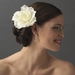 Classic Ravish Diamond White Rose Flower Hair Clip - Clip 416