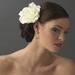 Classic Ravish Diamond White Rose Flower Hair Clip - Clip 416
