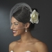 Classic Ravish Diamond White Rose Flower Hair Clip - Clip 416