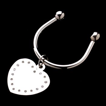 Crystal Stone Heart Key Chain  3021