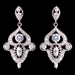 Rhodium Silver Vintage CZ Dangle Earrings 3908