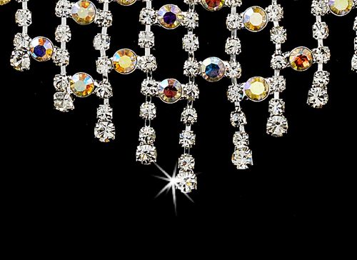 * Exquisite Silver AB Rhinestone Necklace & Earring Set NE 379 ***7 Left***