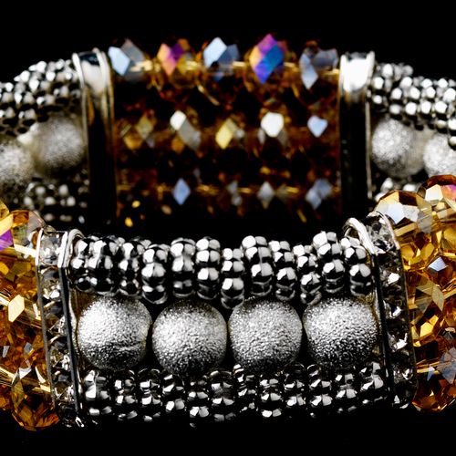 * Festive Topaz Aurora Borealis Crystal Bracelet 8503 * Festive Topaz Aurora Borealis Crystal Bracelet 8503