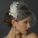 Floral Veil Fascinator with Rhinestone, Crystal & Lace Clip 2719