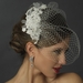 Floral Veil Fascinator with Rhinestone, Crystal & Lace Clip 2719