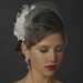 Floral Veil Fascinator with Rhinestone, Crystal & Lace Clip 2719