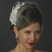 Floral Veil Fascinator with Rhinestone, Crystal & Lace Clip 2719