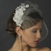 Floral Veil Fascinator with Rhinestone, Crystal & Lace Clip 2719