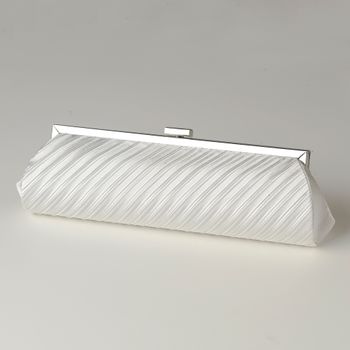 Ivory Pleated Satin Evening Bag 319