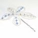 Precious Silver Flower Hair Pin w/ Light Blue Rhinestones 513