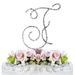 Renaissance ~ Swarovski Crystal Wedding Cake Topper ~ Silver Letter F