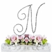 Renaissance ~ Swarovski Crystal Wedding Cake Topper ~ Silver Letter N