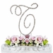 Renaissance ~ Swarovski Crystal Wedding Cake Topper ~ Silver Letter T