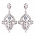 Rhodium Silver Vintage CZ Dangle Earrings 3908