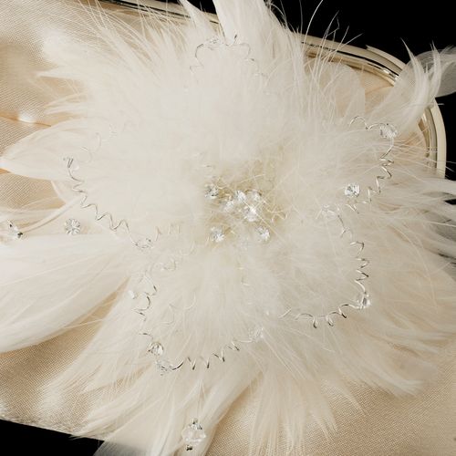 Satin Crystal Evening Bag 315 with Feather Fascinator Clip 1531