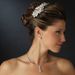 Silver Clear Rhinestone Floral Side Accented Bridal Side Accented Headband Headpiece 1772***Discontinued***